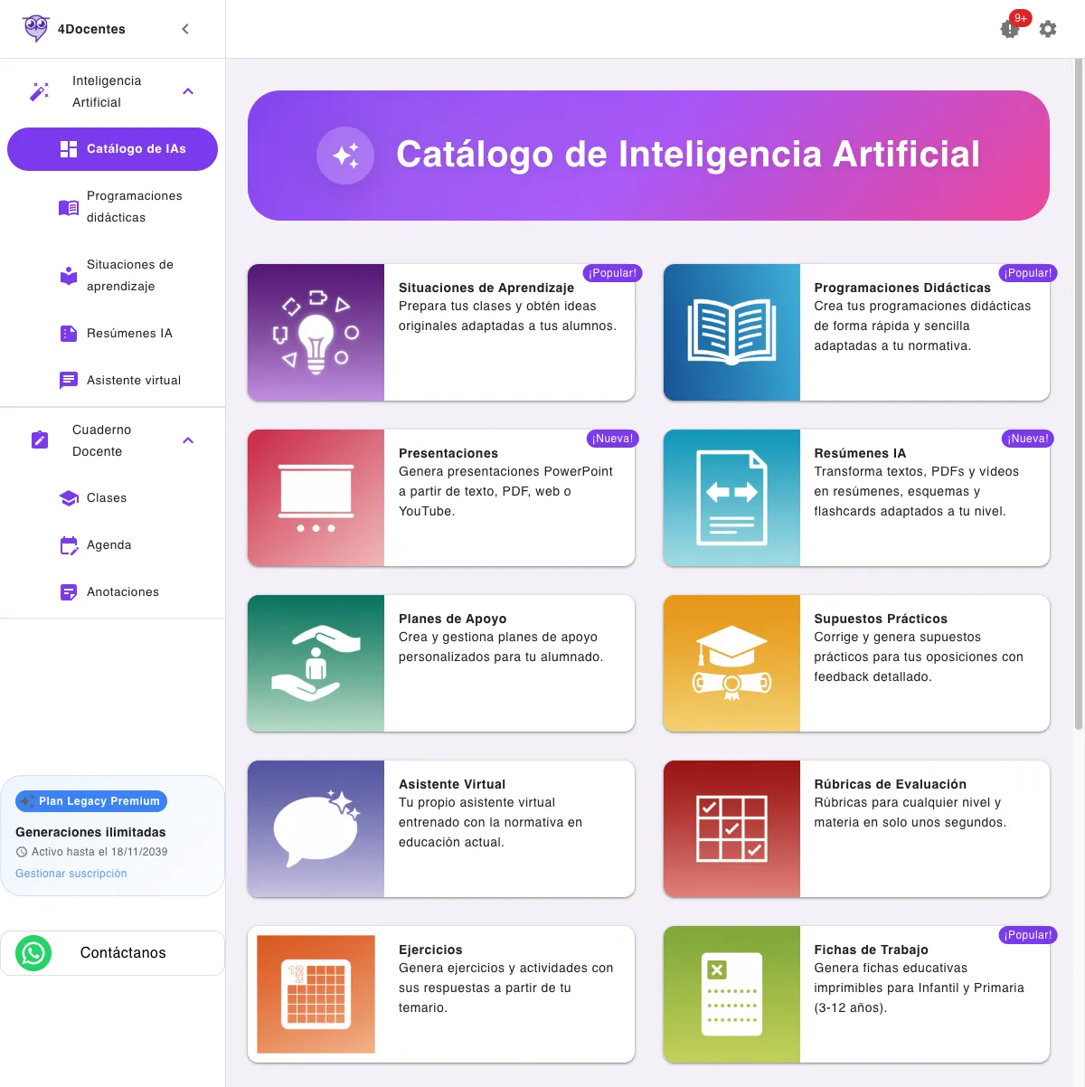 Catálogo completo de herramientas IA de 4Docentes