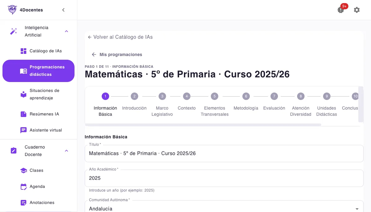 Generador de programaciones didácticas con IA