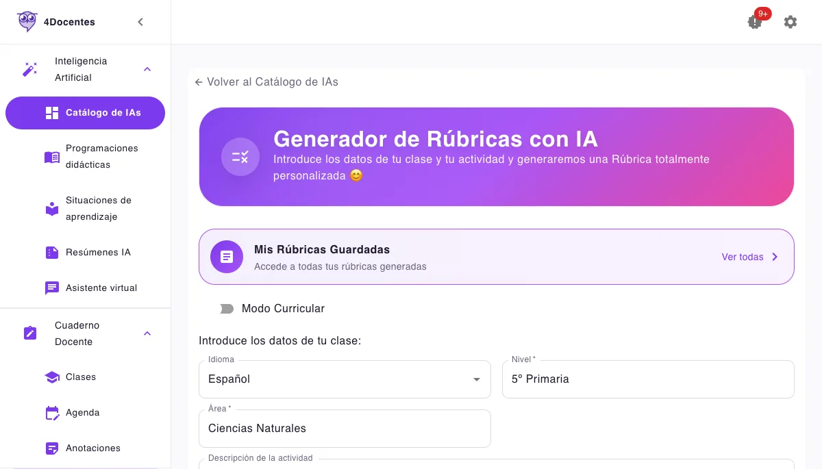 Generador de rúbricas de evaluación con IA