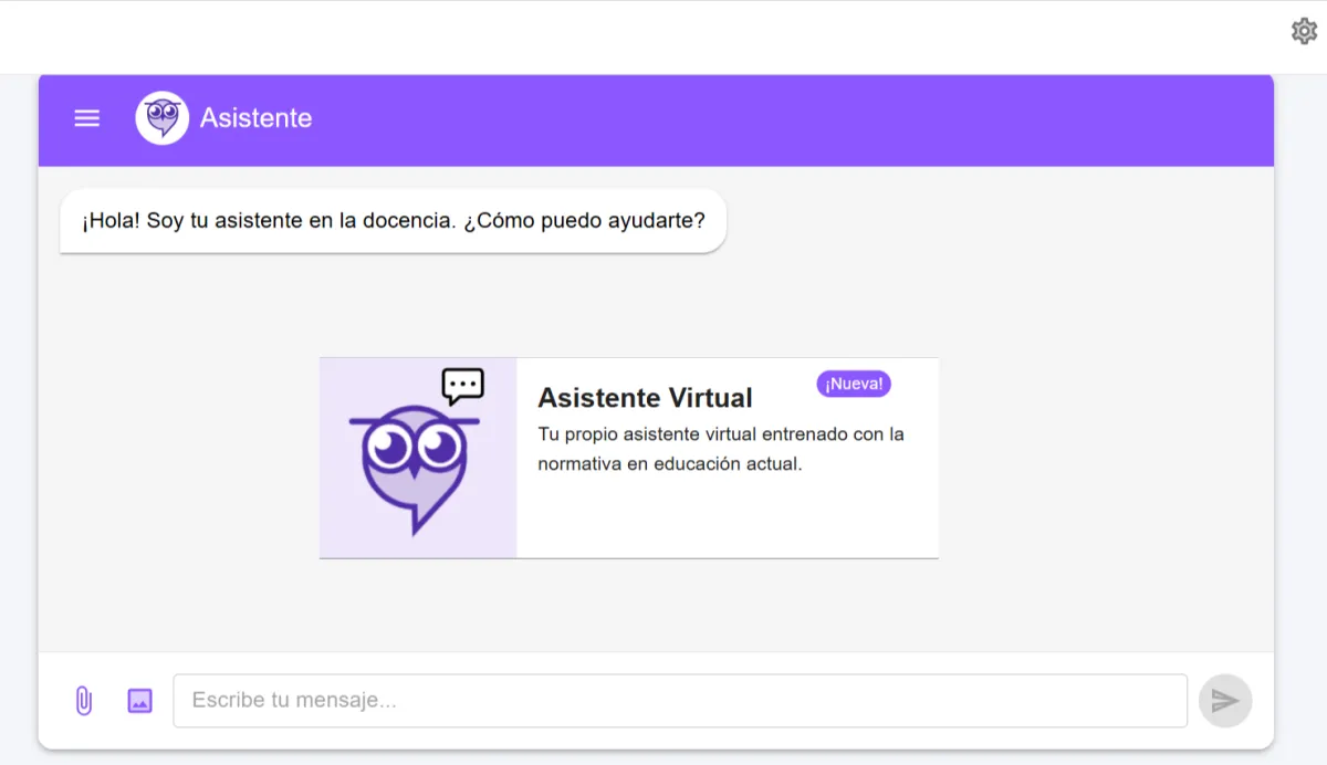 Asistente virtual de 4Docentes con el chat de IA
