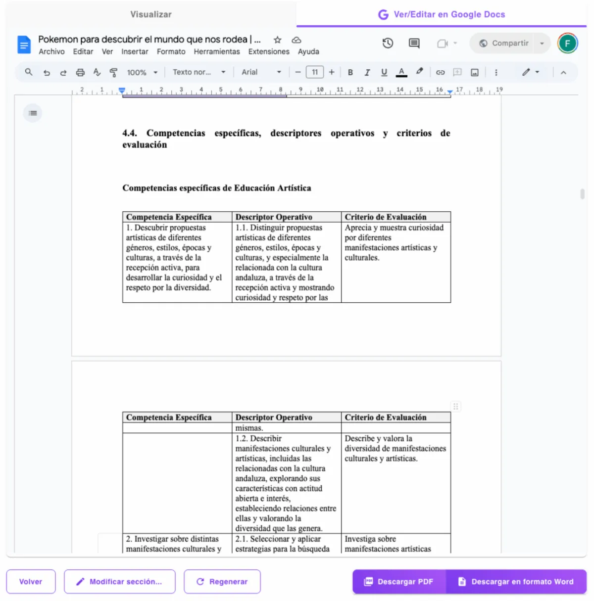 Panel de inicio de 4Docentes
