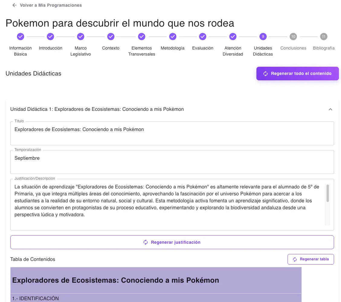 Programaciones didácticas hechas con inteligencia artificial con 4docentes